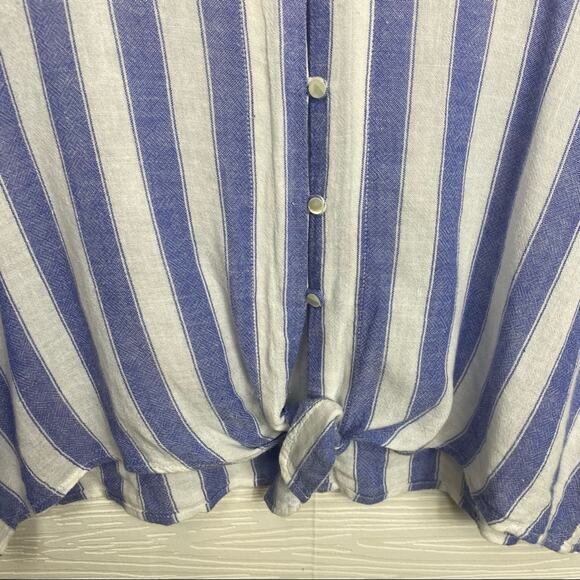 Rails Thea Button Down Top Tie Up in Pacifica Stripe Lage - Picture 6 of 10